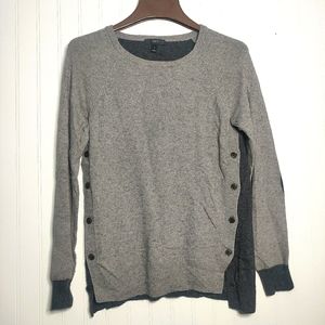 J. Crew Side-Button Gray Colorblock Sweater S
